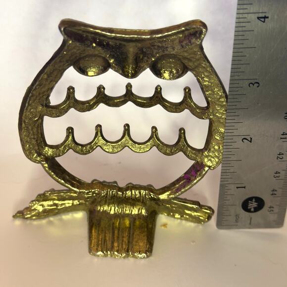 Vintage Brass Owl Figurine and/or Ringholder - Picture 3 of 4